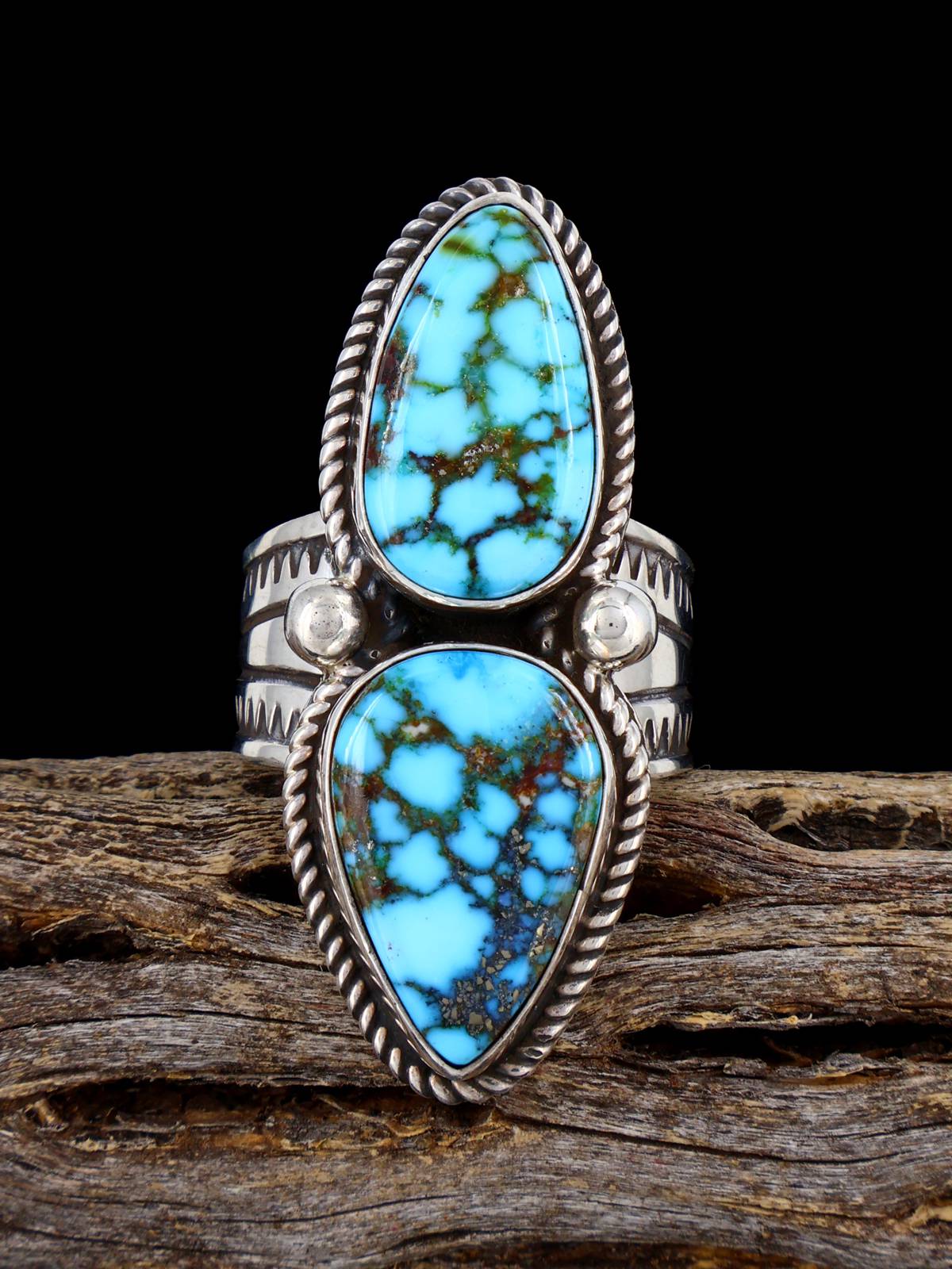 Navajo Kingman Turquoise Ring, Size 9