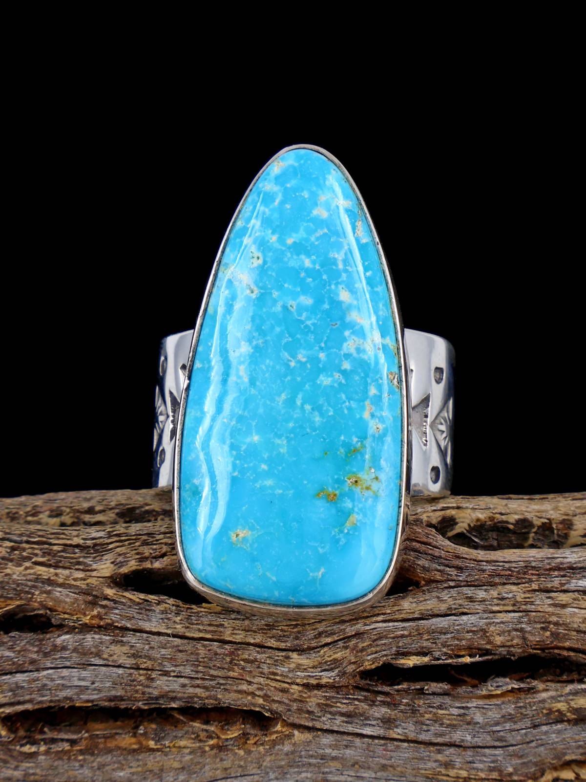 Native American Kingman Turquoise Ring, Size 10 3/4