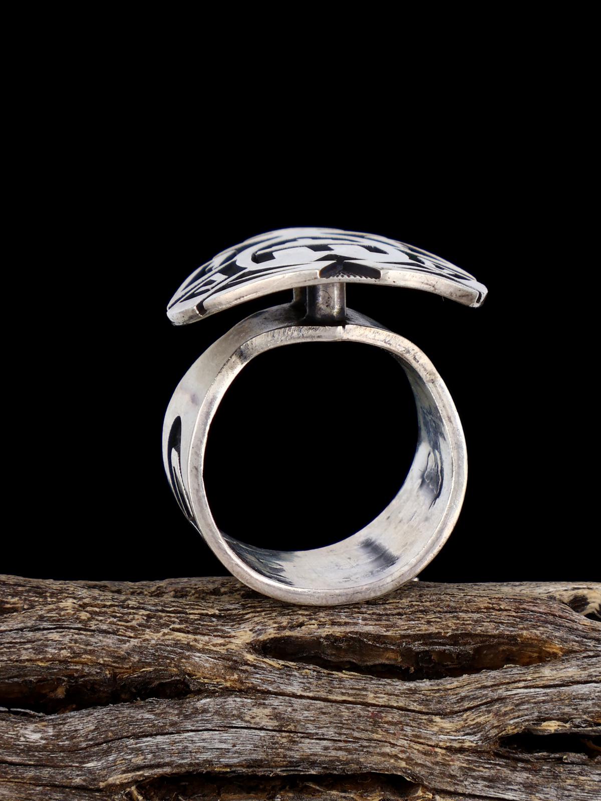 Estate Hopi Sterling Silver Ring, Size 8 - PuebloDirect.com