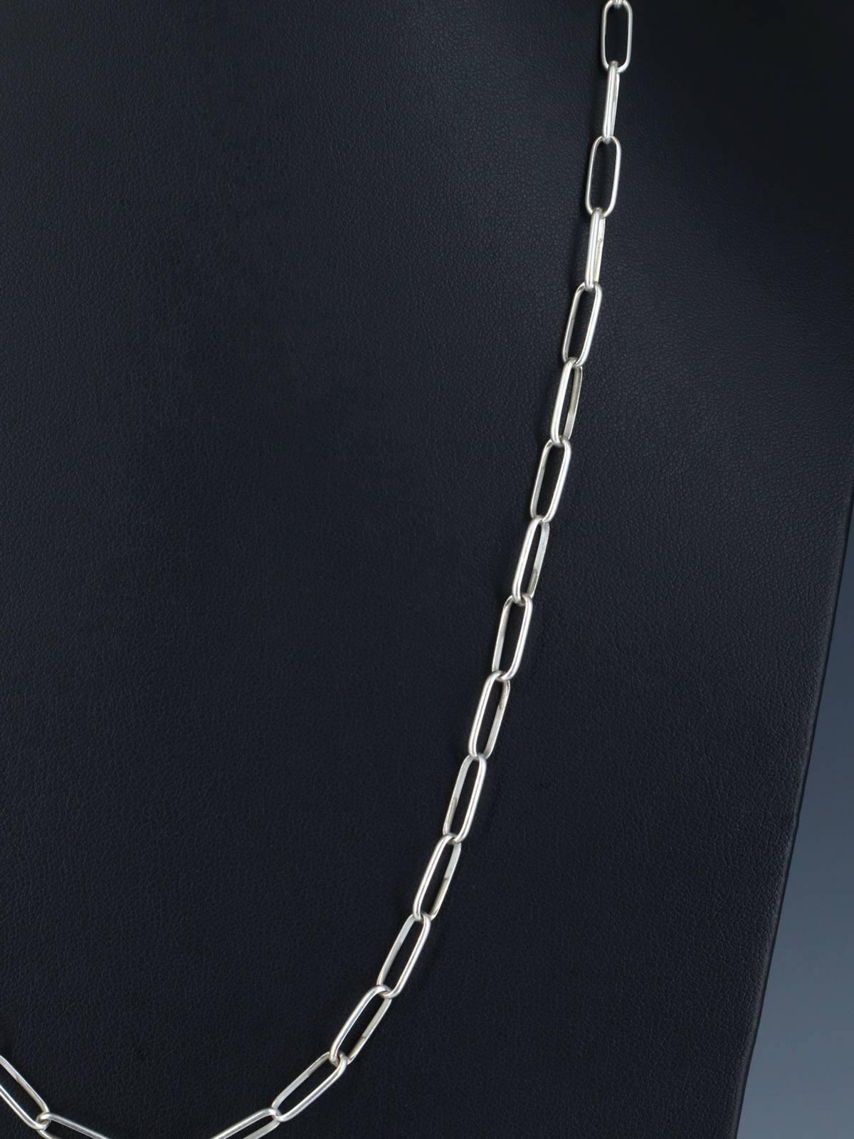 24" Handmade Sterling Silver Link Chain Necklace - PuebloDirect.com