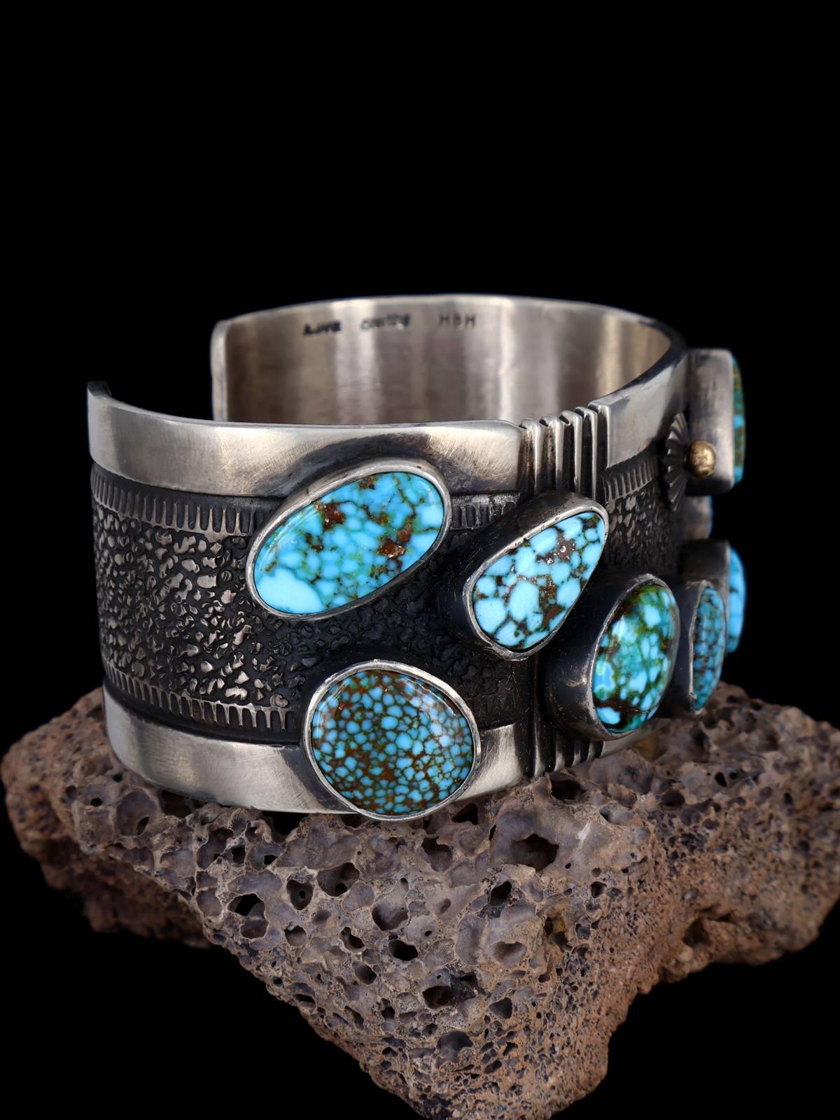 Native American Jewelry Kingman Turquoise Cuff Bracelet - PuebloDirect.com