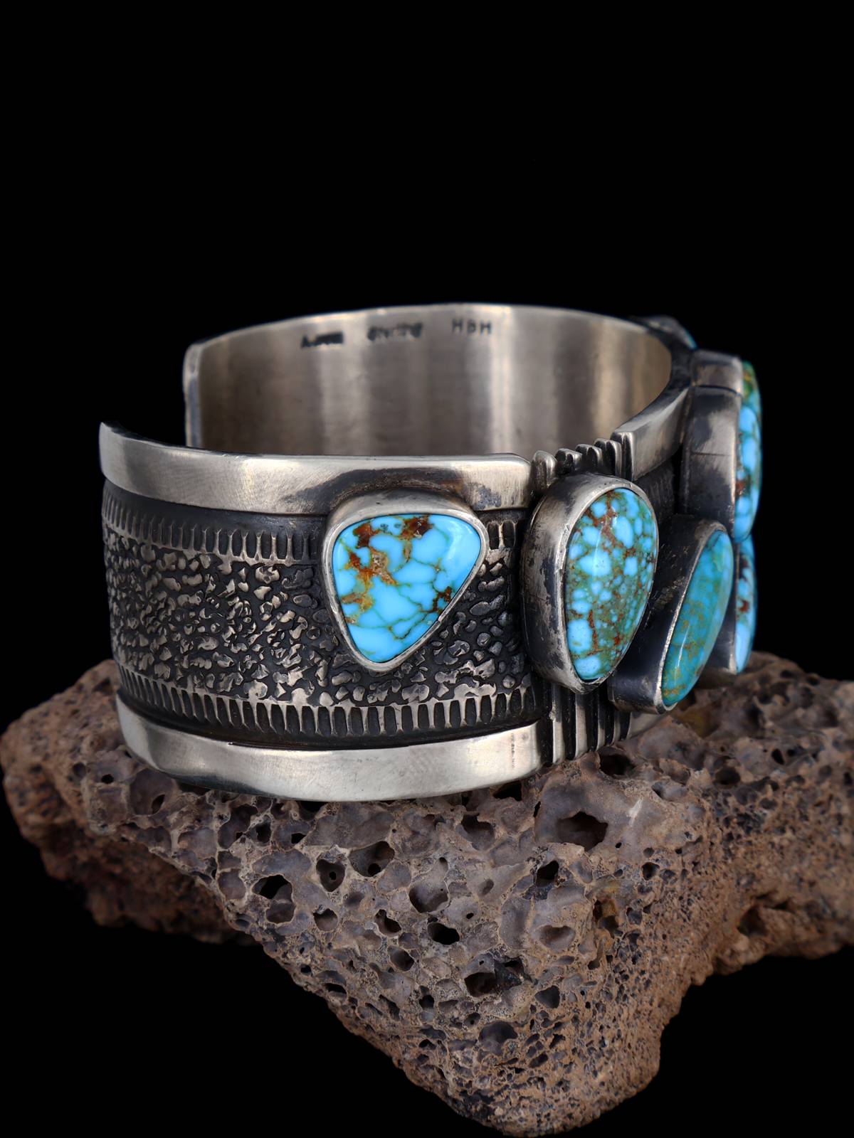 Native American Jewelry Kingman Turquoise Cuff Bracelet - PuebloDirect.com