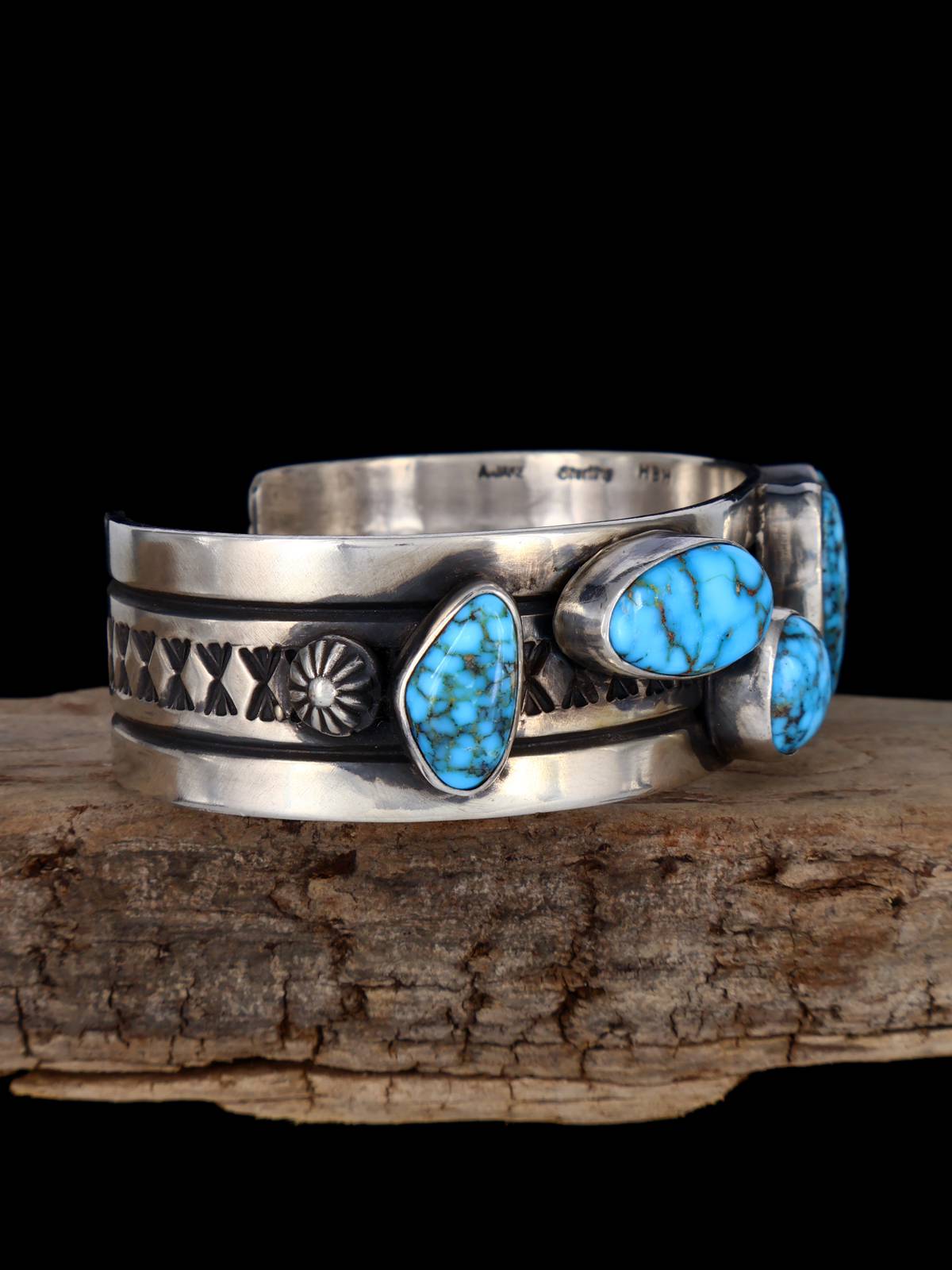 Native American Jewelry Kingman Turquoise Cuff Bracelet - PuebloDirect.com