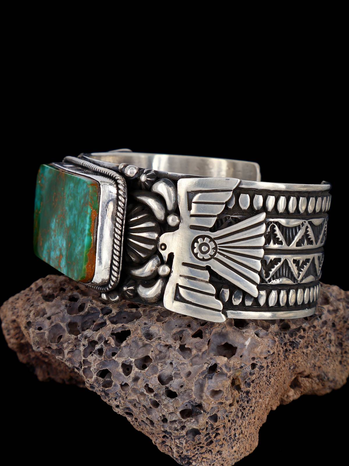 Native American Indian Jewelry Natural Royston Turquoise Cuff Bracelet - PuebloDirect.com