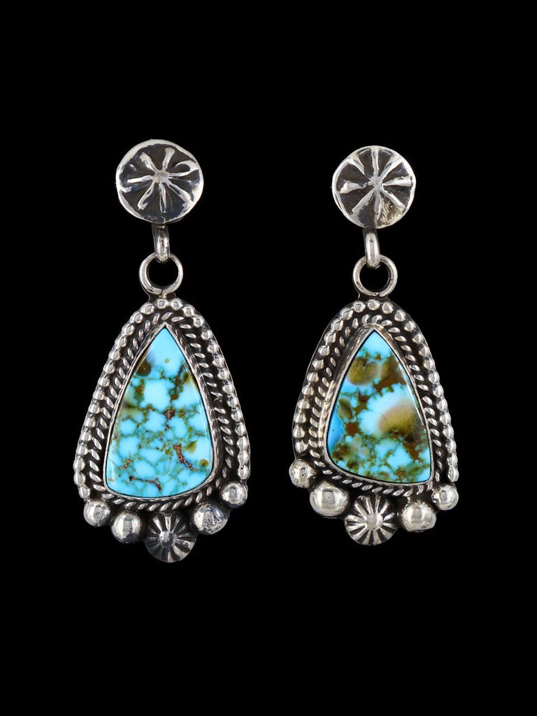Native American Jewelry Kingman Turquoise Post Earrings - PuebloDirect.com