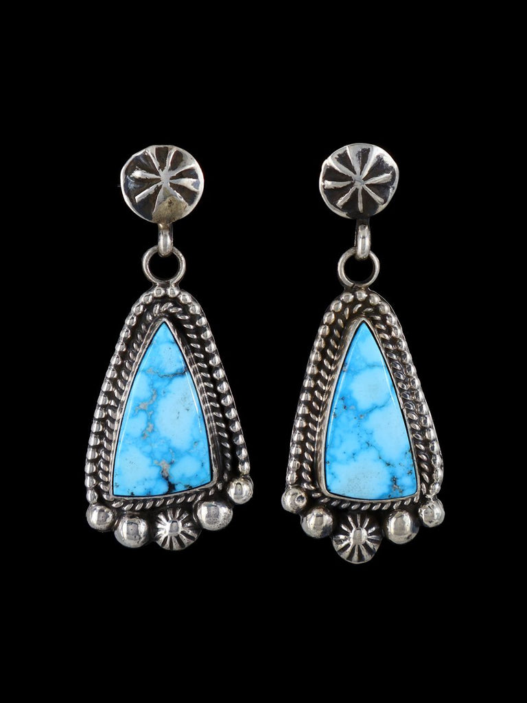 Native American Jewelry Kingman Turquoise Post Earrings - PuebloDirect.com