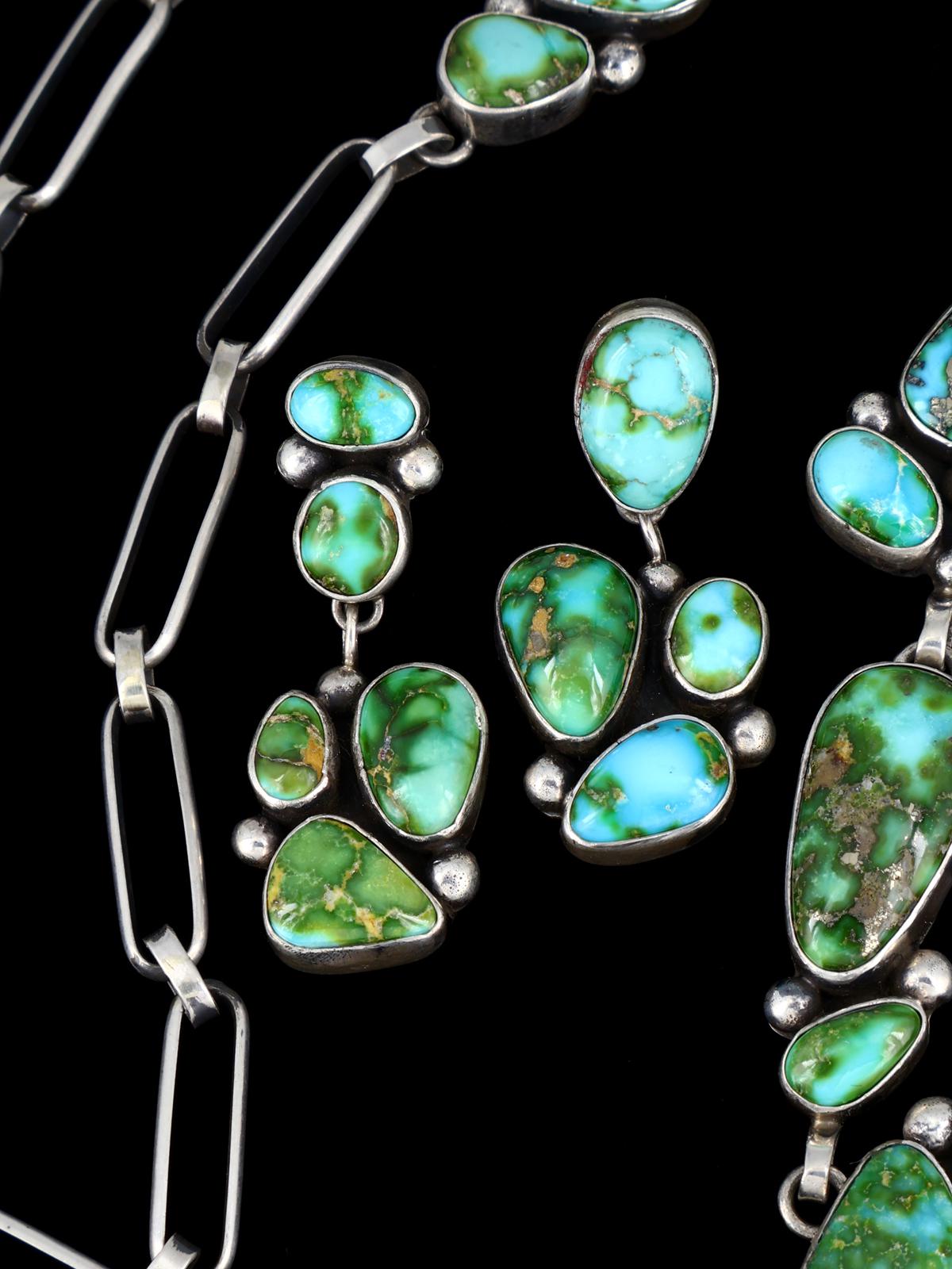 Collier amérindien en argent sterling Sonora Gold Turquoise Lariat