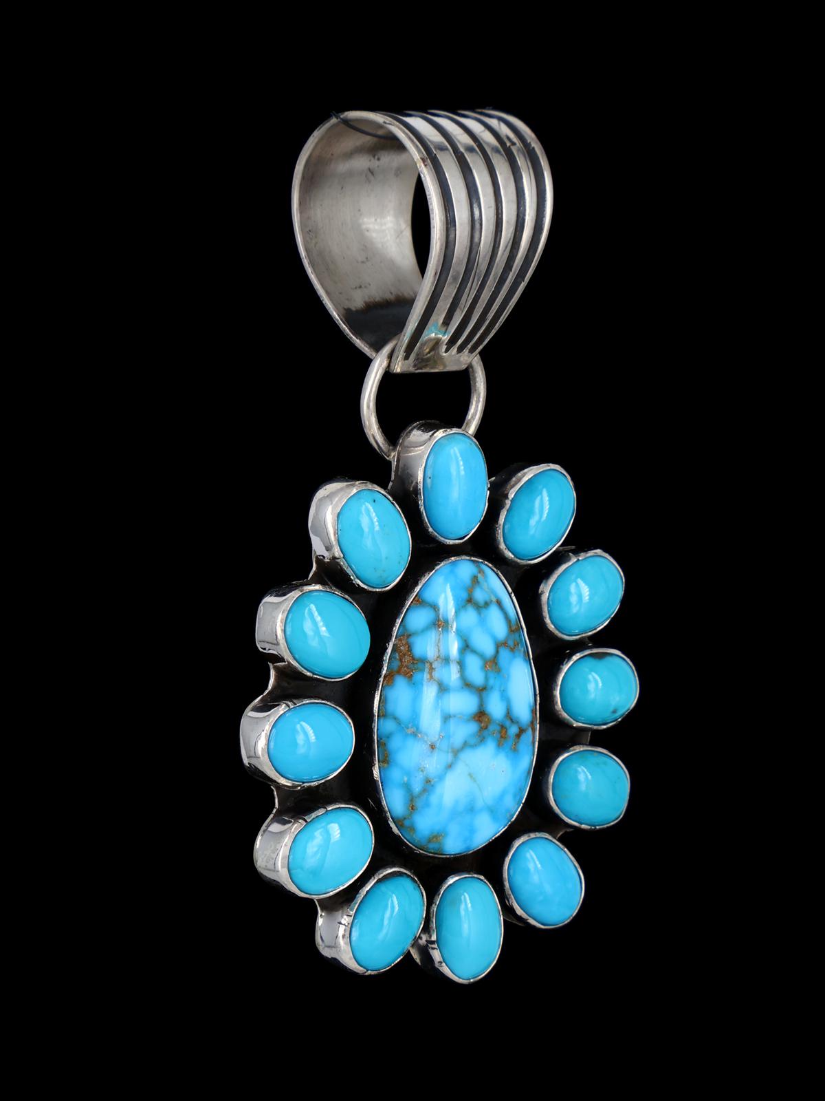 Pendentif amérindien en argent sterling multistone cluster