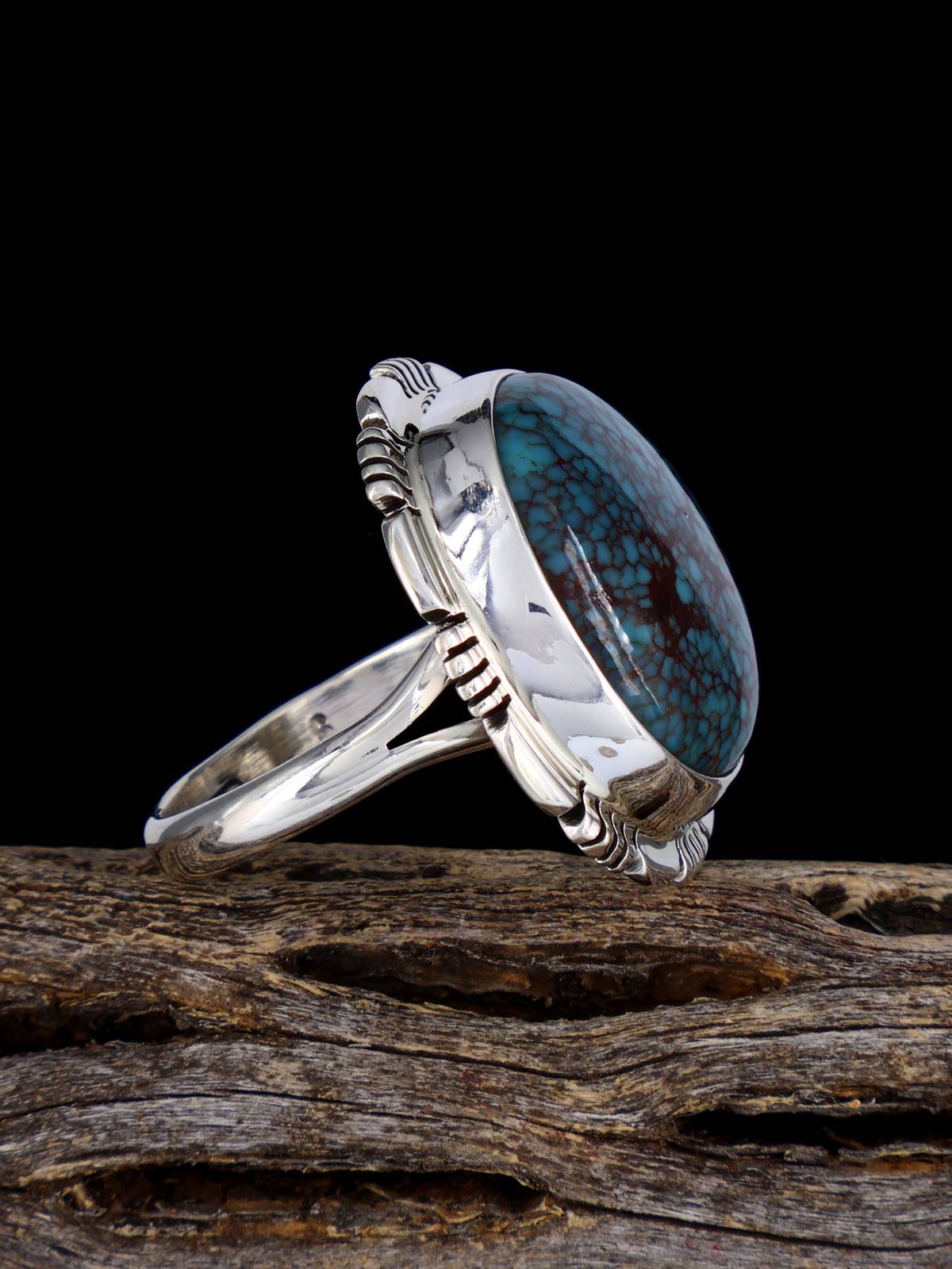 Navajo Sterling Silver Egyptian Turquoise Ring, Size 9 - PuebloDirect.com