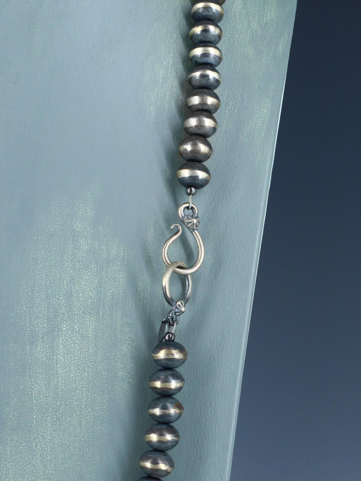 Native American Spiny Oyster and Sterling Silver Beaded Necklace