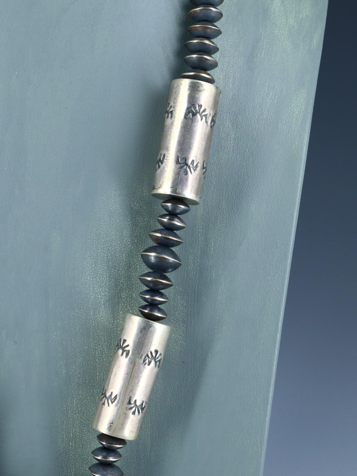 Navajo Sterling Silver Navajo Beaded Jocla Necklace