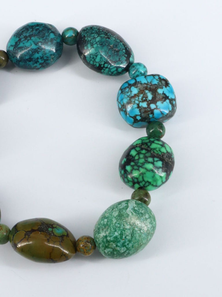 Native American Jewelry Tibetan Turquoise Stretch Bracelet - PuebloDirect.com