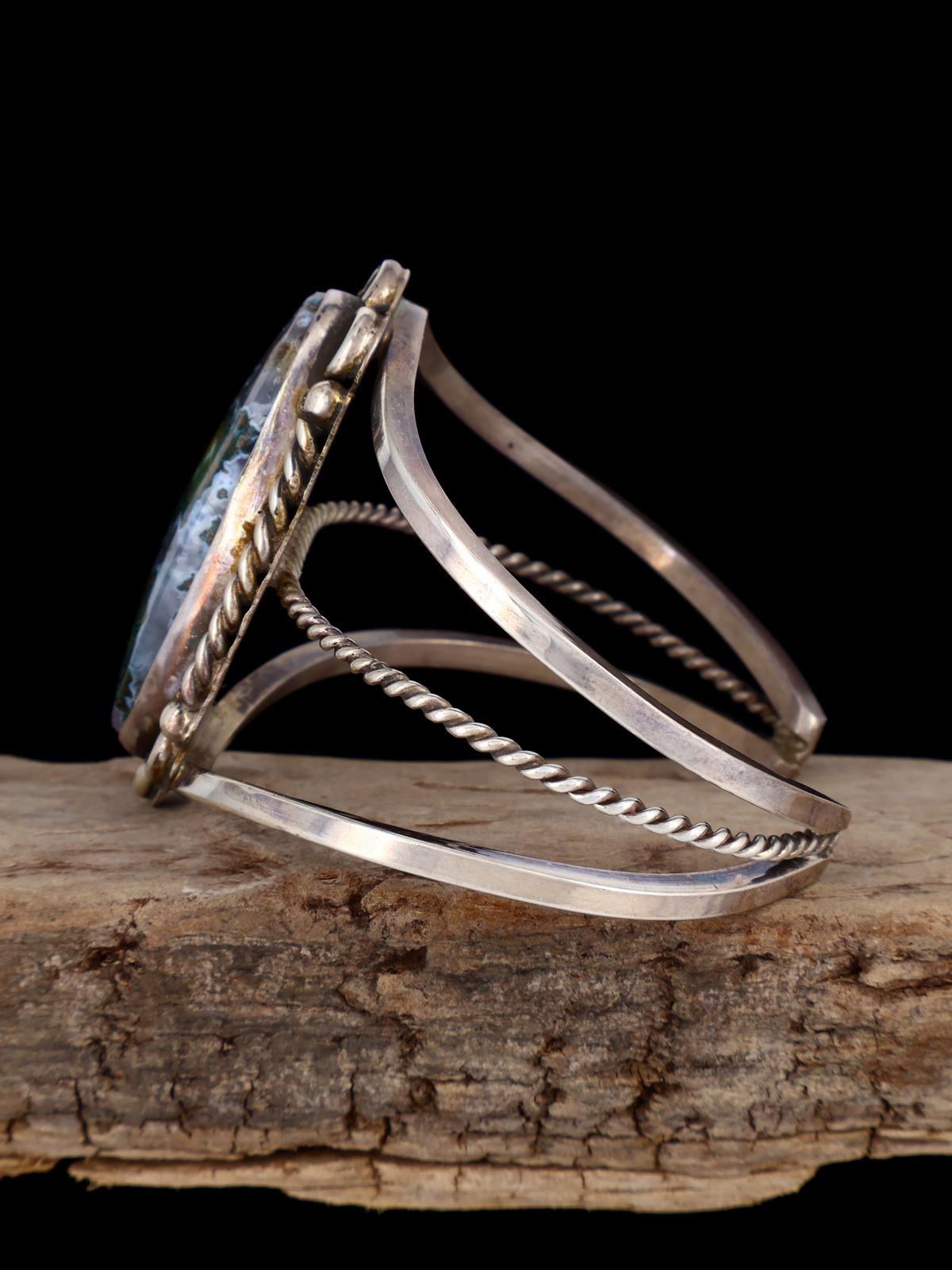 Estate Agate Sterling Silver Bracelet - PuebloDirect.com