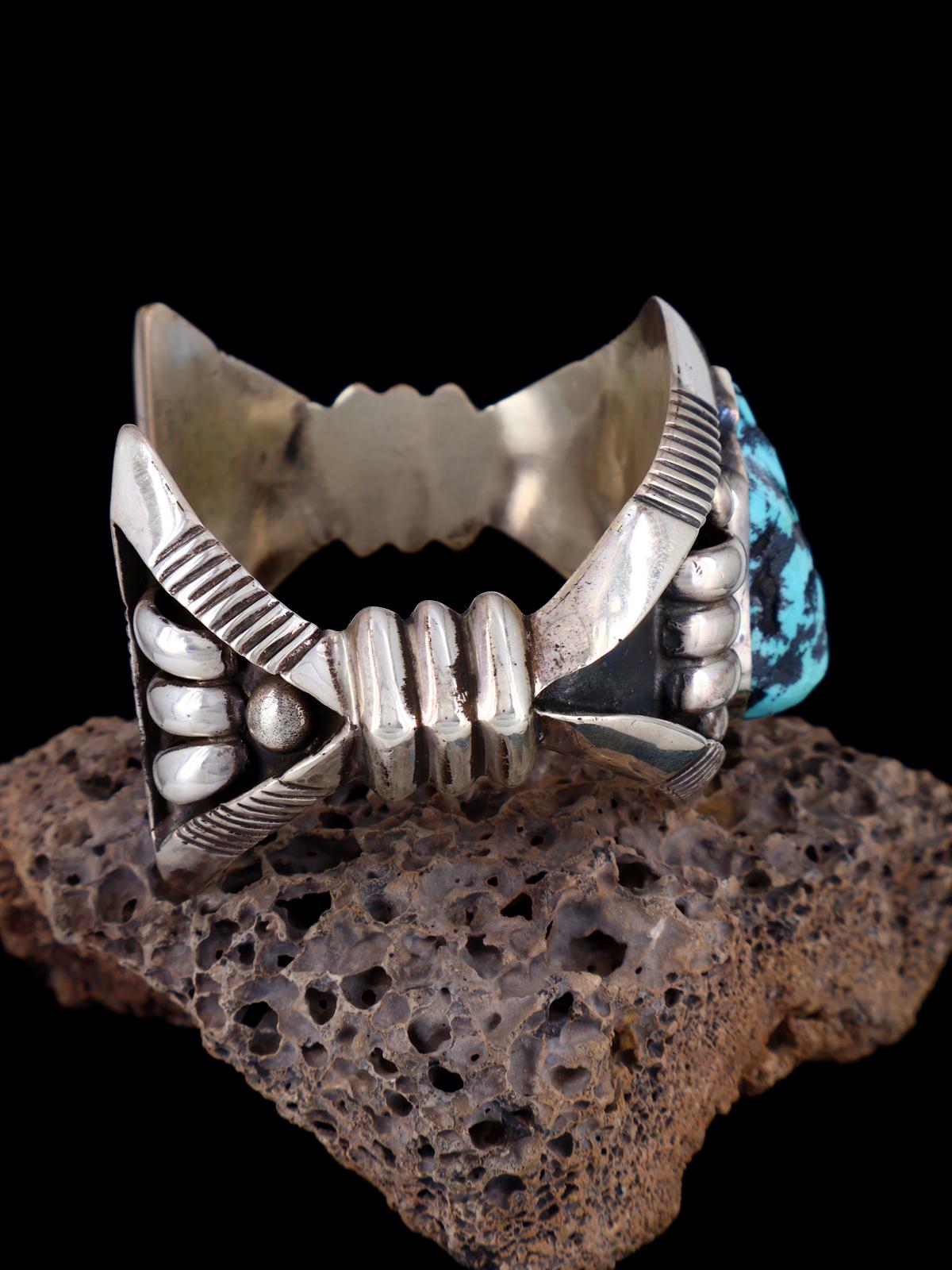 Vintage Turquoise Sterling Silver Bracelet - PuebloDirect.com