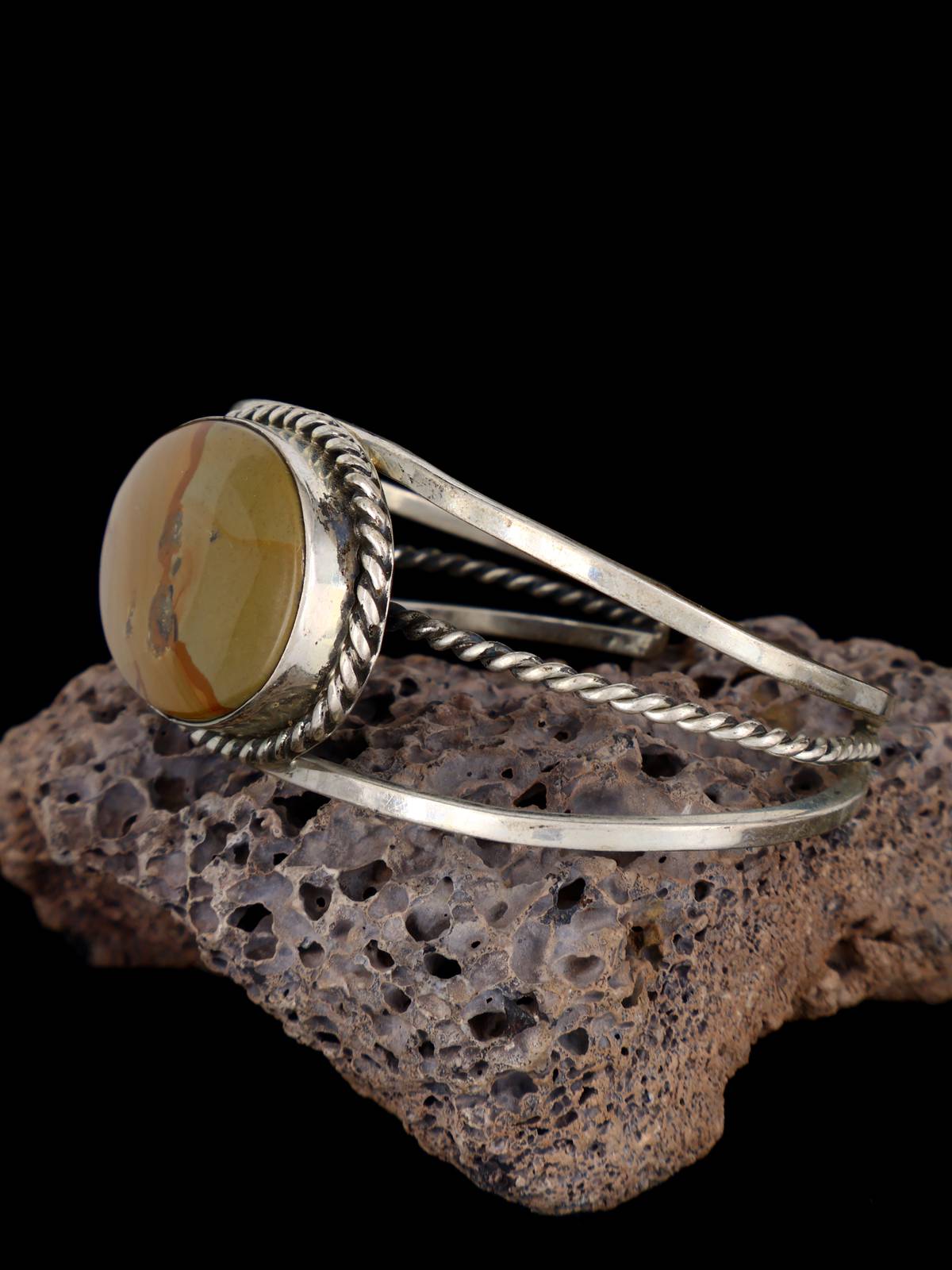 Estate Native American Jewelry Owyhee Jasper Cuff Bracelet - PuebloDirect.com