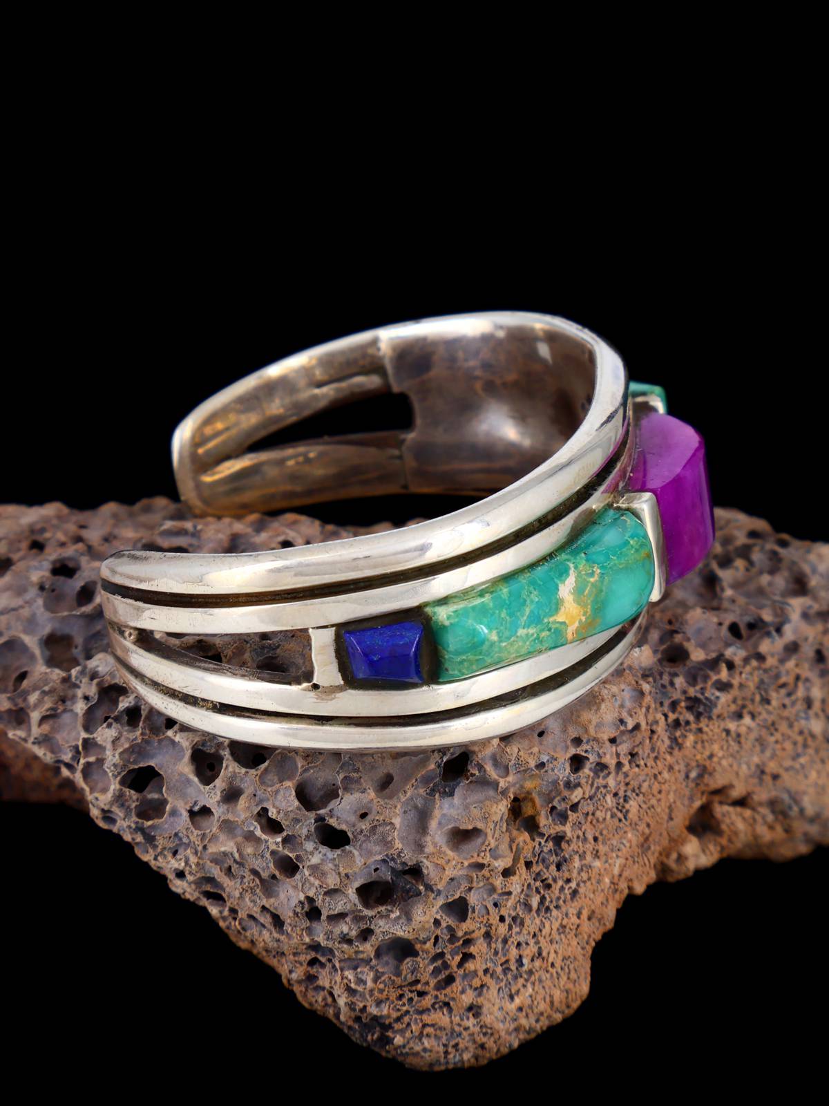 Vintage Estate Multistone Cuff Bracelet - PuebloDirect.com