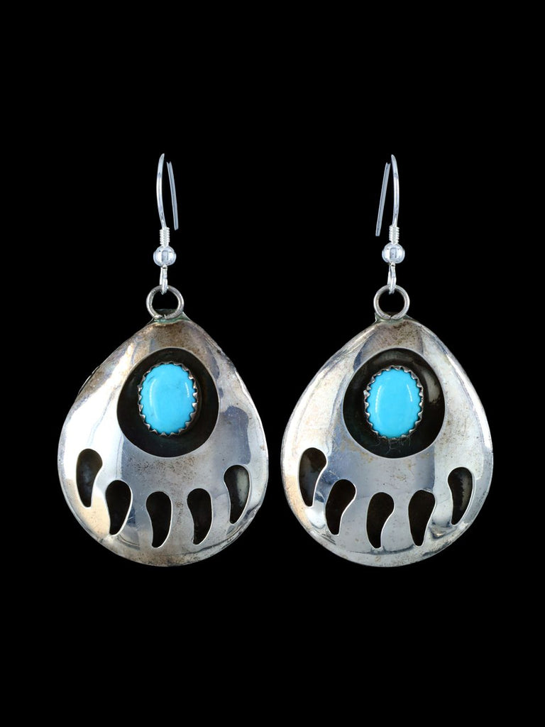 Vintage Sterling Silver Native American Turquoise Dangle Earrings - PuebloDirect.com