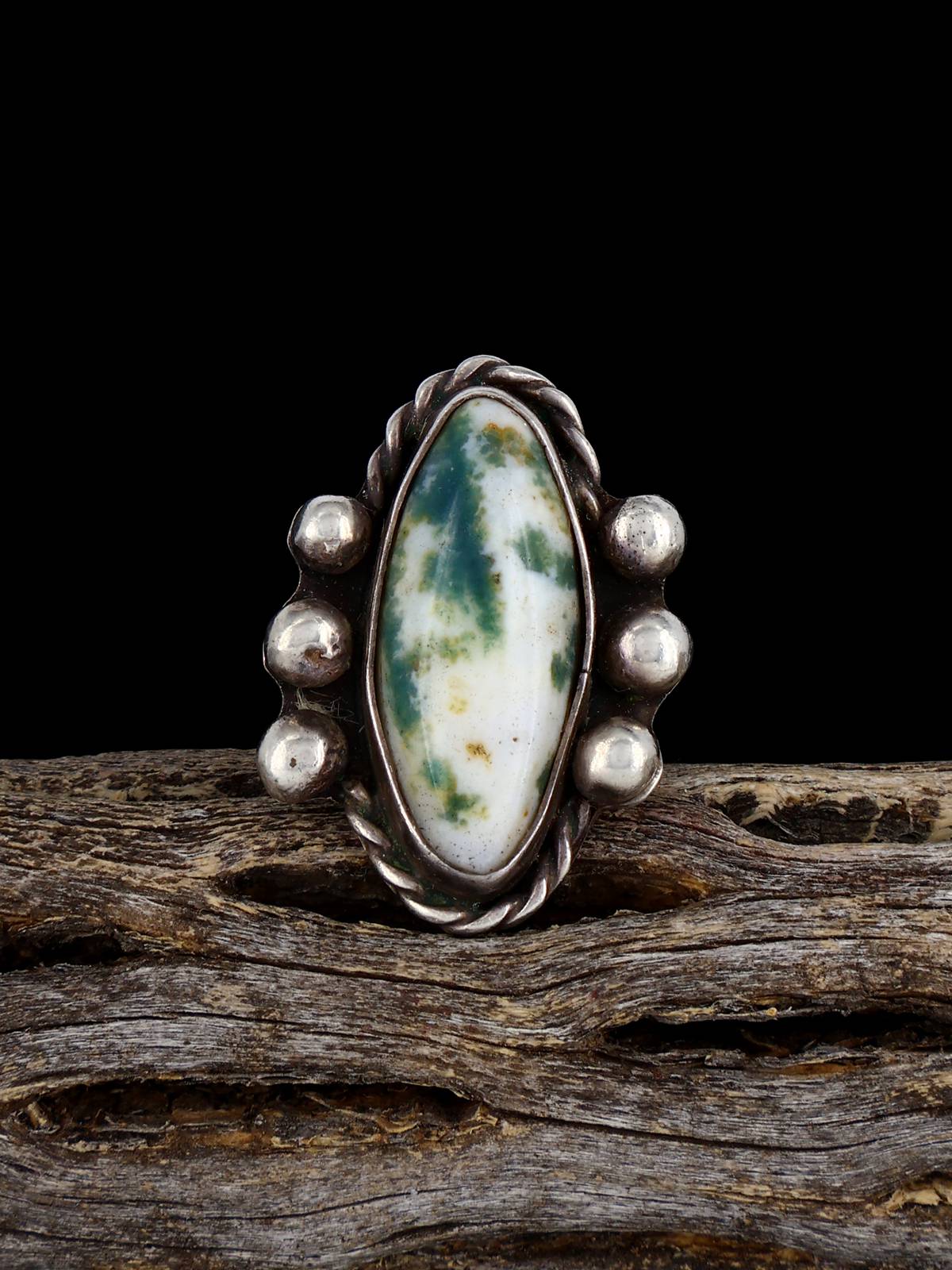 Old Sterling Silver Ocean Jasper Ring, Size 6 - PuebloDirect.com