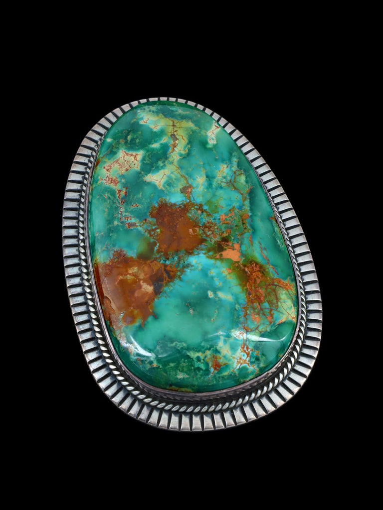 Native American Royston Turquoise Sterling Silver Pin Pendant - PuebloDirect.com