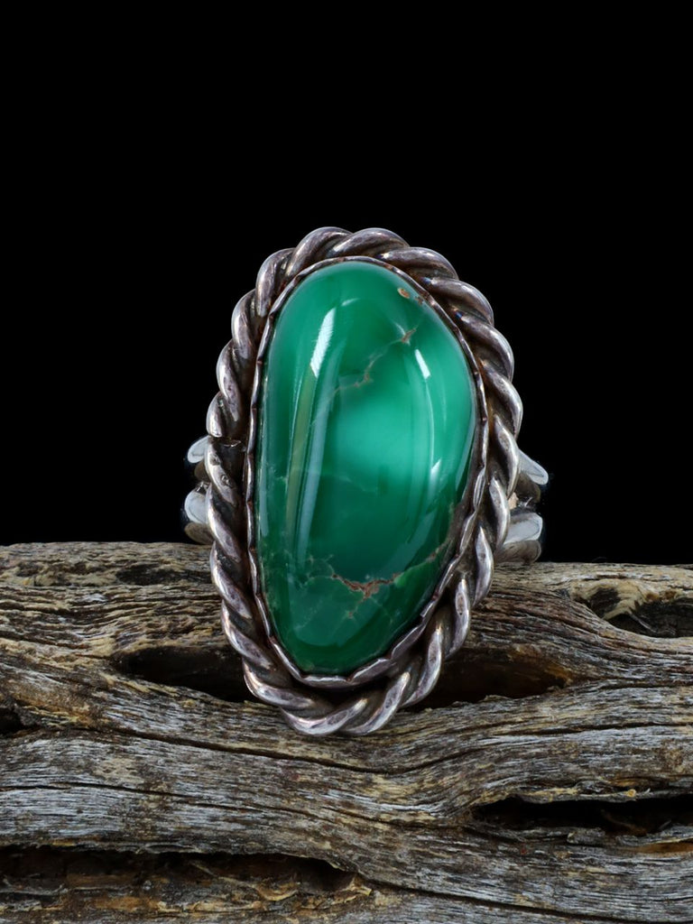 Estate Native American Sterling Silver Variscite Ring, Size 6 - PuebloDirect.com