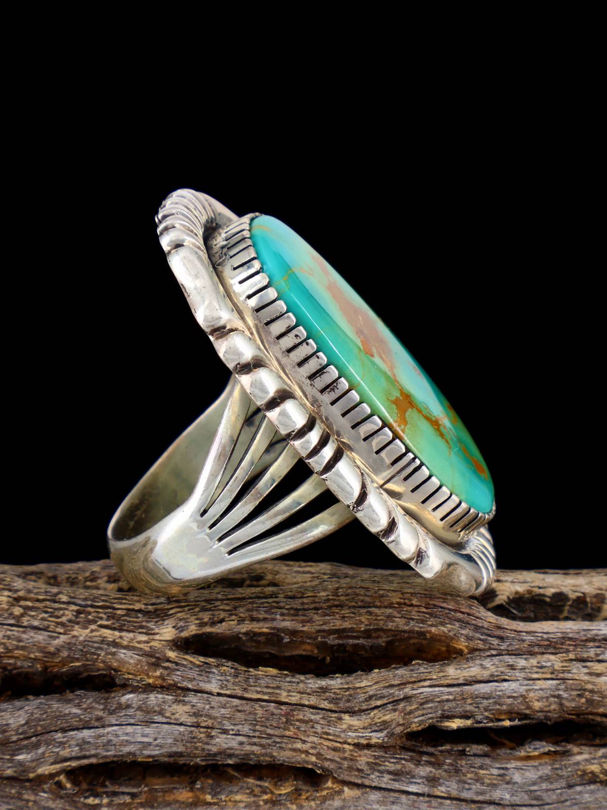 Vintage Native American Turquoise Sterling Silver Ring, Size 9 1/4