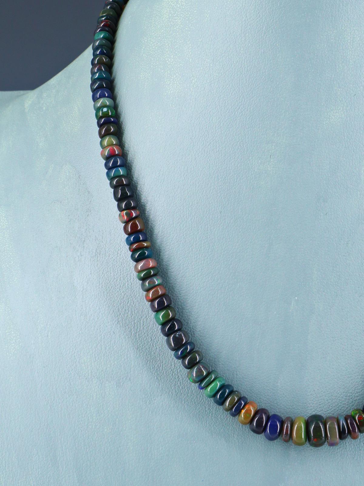 Navajo Single Strand Ethiopian Opal Necklace