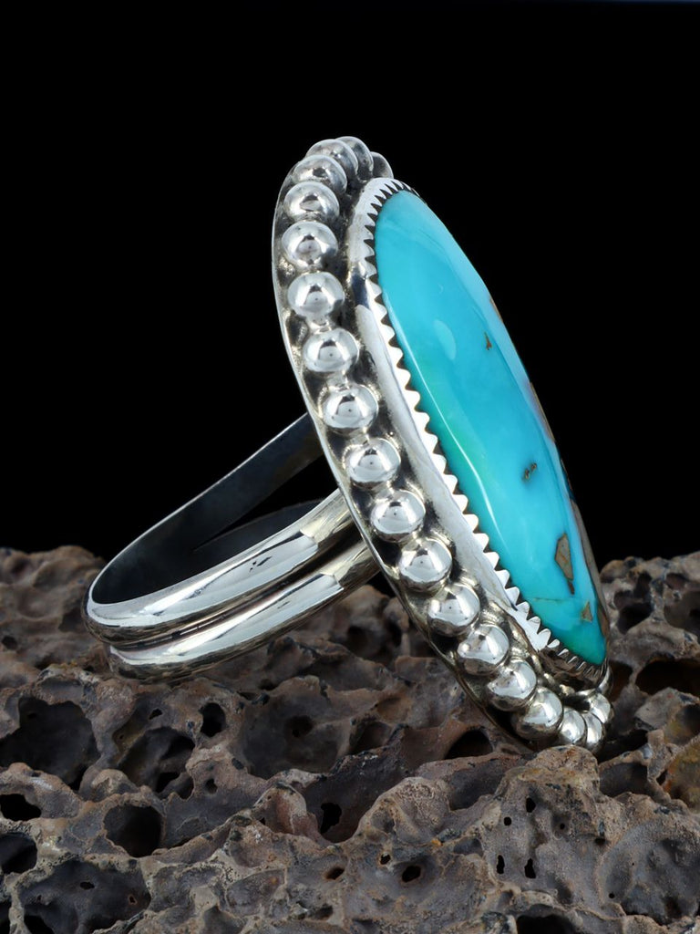 San Felipe Pilot Mountain Turquoise Adjustable Ring, Size 9+ - PuebloDirect.com
