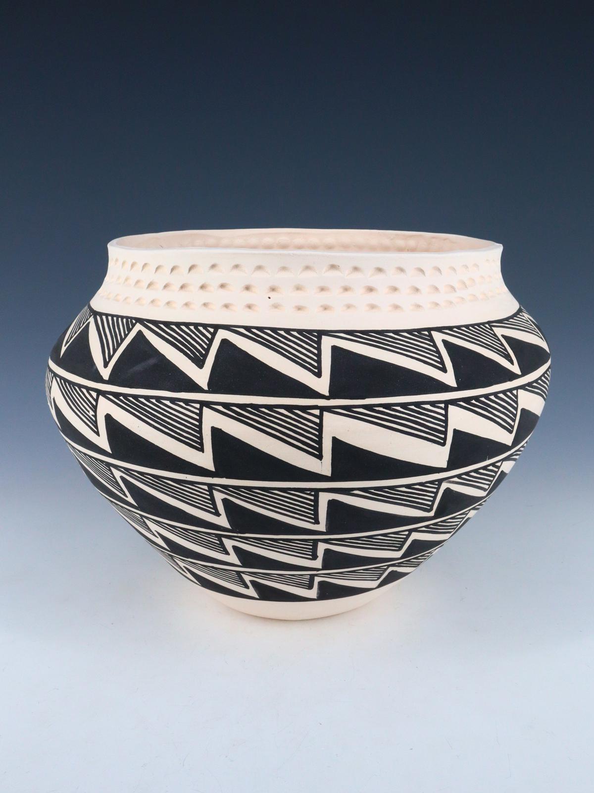 Acoma Pueblo Hand Coiled Painted Pottery Bowl - PuebloDirect.com