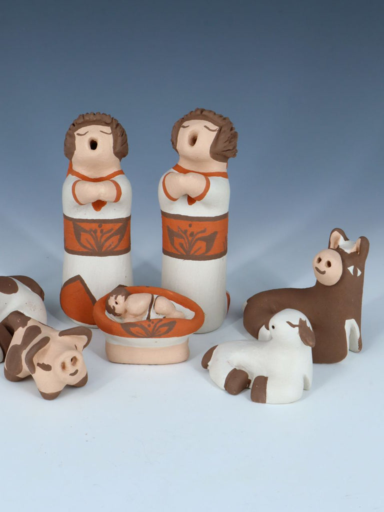 Isleta Pueblo Pottery Storyteller Doll Nativity Set - PuebloDirect.com
