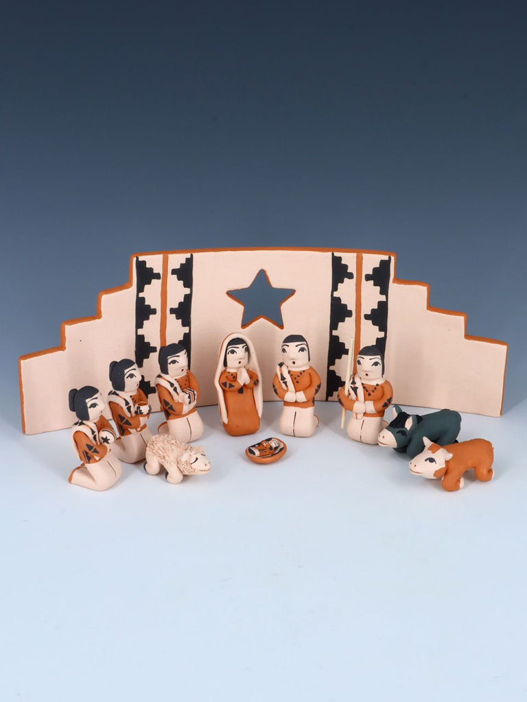 11 Piece Jemez Pueblo Pottery Nativity Set - PuebloDirect.com