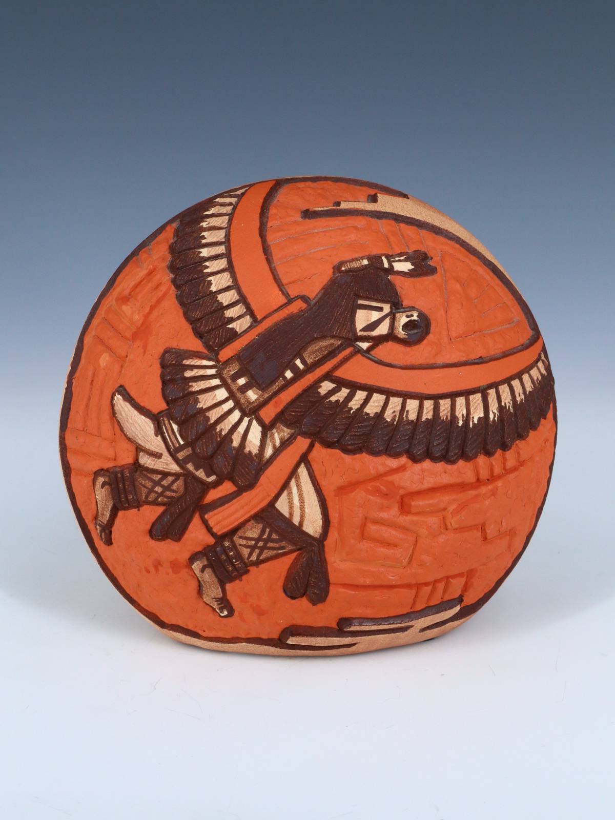 Hopi Hand Coiled Carved Eagle Dancer Pottery - PuebloDirect.com
