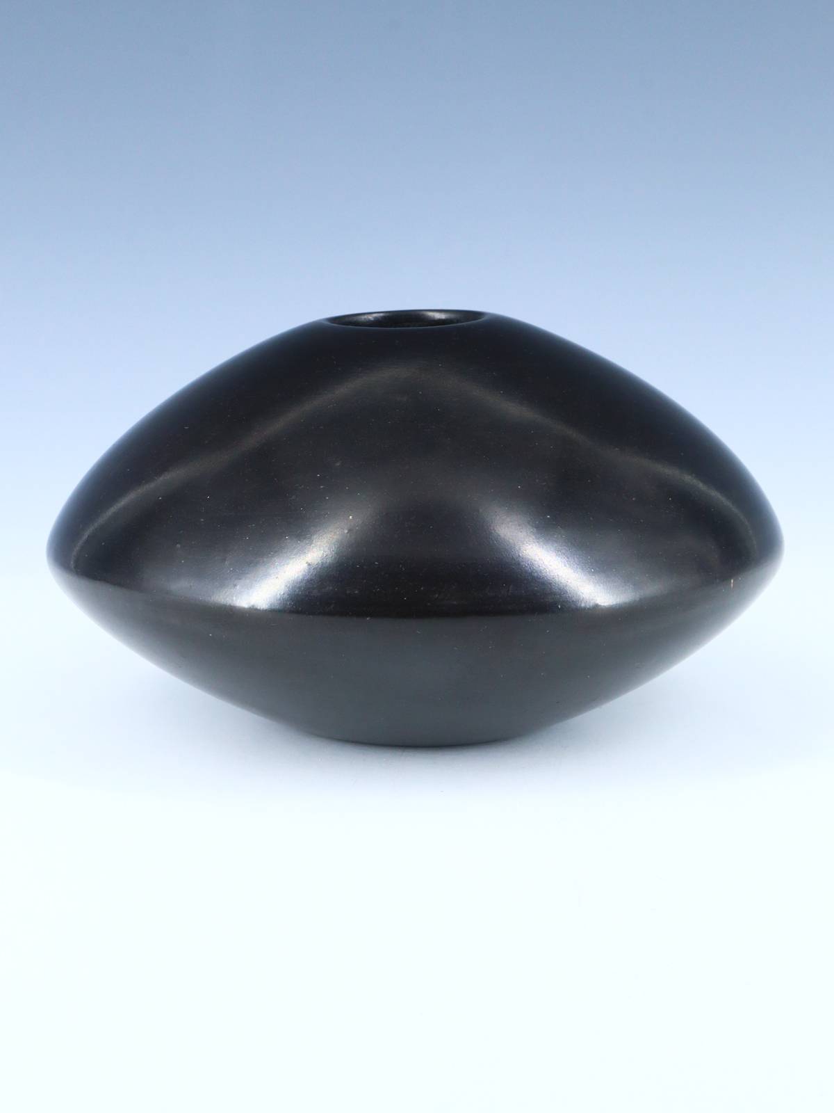 Hand Coiled Nambe Pueblo Pottery Stone Polished Seed Pot - PuebloDirect.com