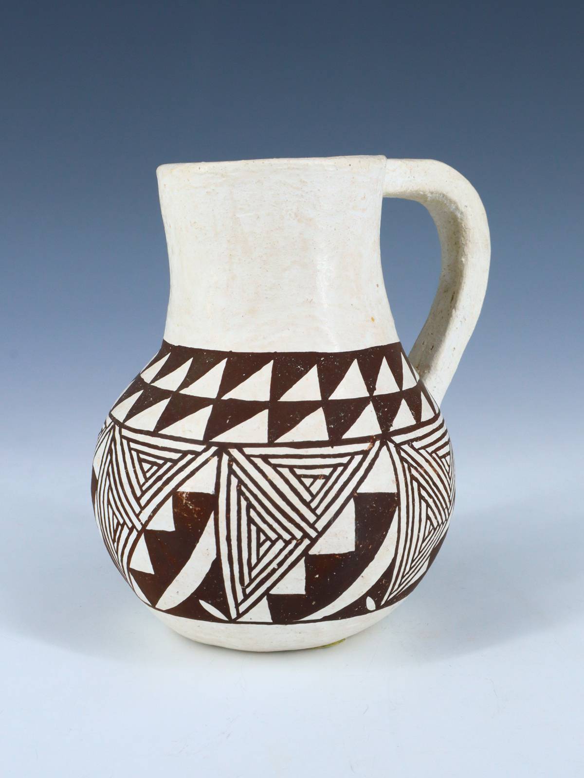Vintage Hand Coiled Acoma Pueblo Pottery Pitcher