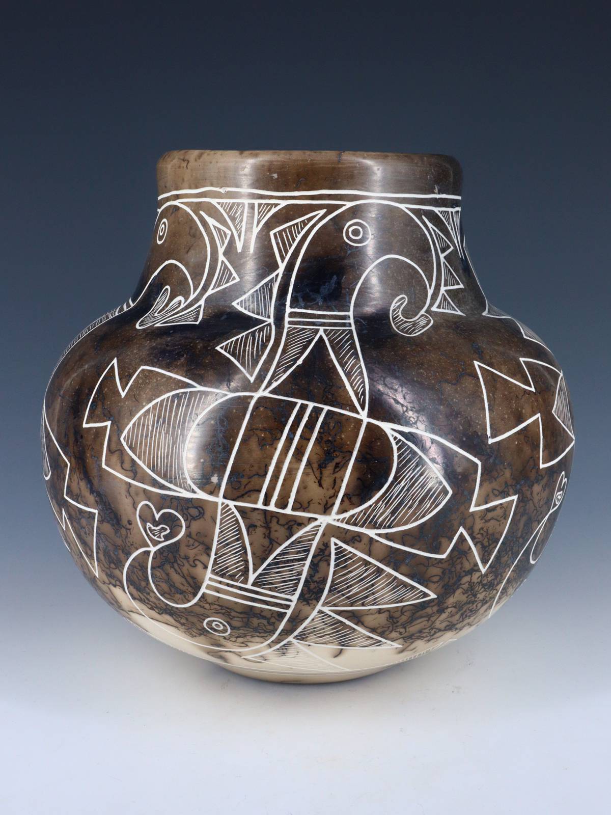 Etched Horsehair Pottery - PuebloDirect.com