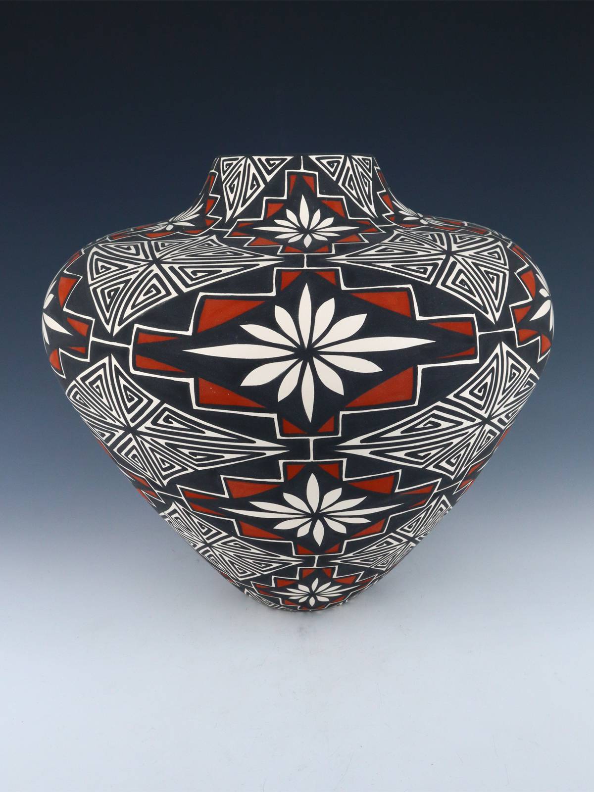 Large Acoma Pueblo Hand Painted Pottery Vase - PuebloDirect.com