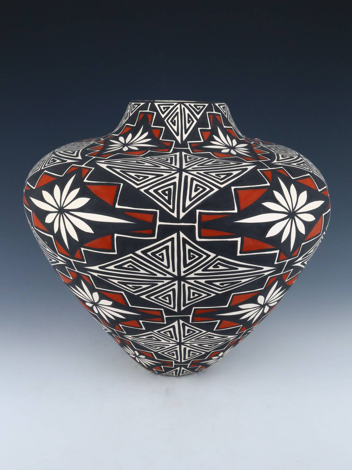 Large Acoma Pueblo Hand Painted Pottery Vase - PuebloDirect.com