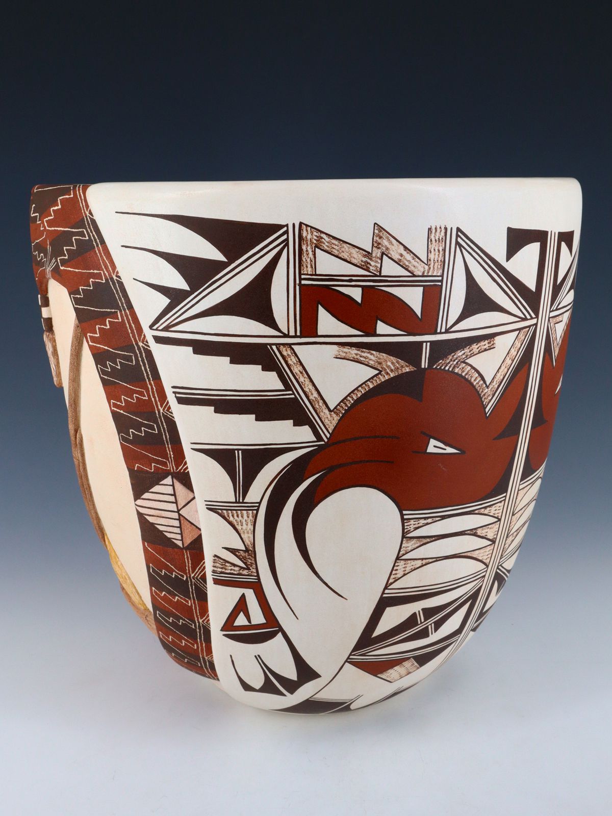 Navajo and Hopi Collaborative Hand Coiled Pottery Jar - PuebloDirect.com