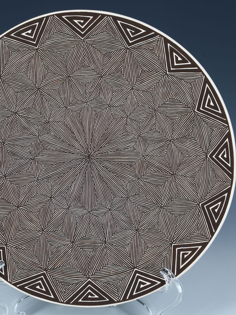 Hand Made Acoma Pueblo Fine Line Pottery Plate - PuebloDirect.com