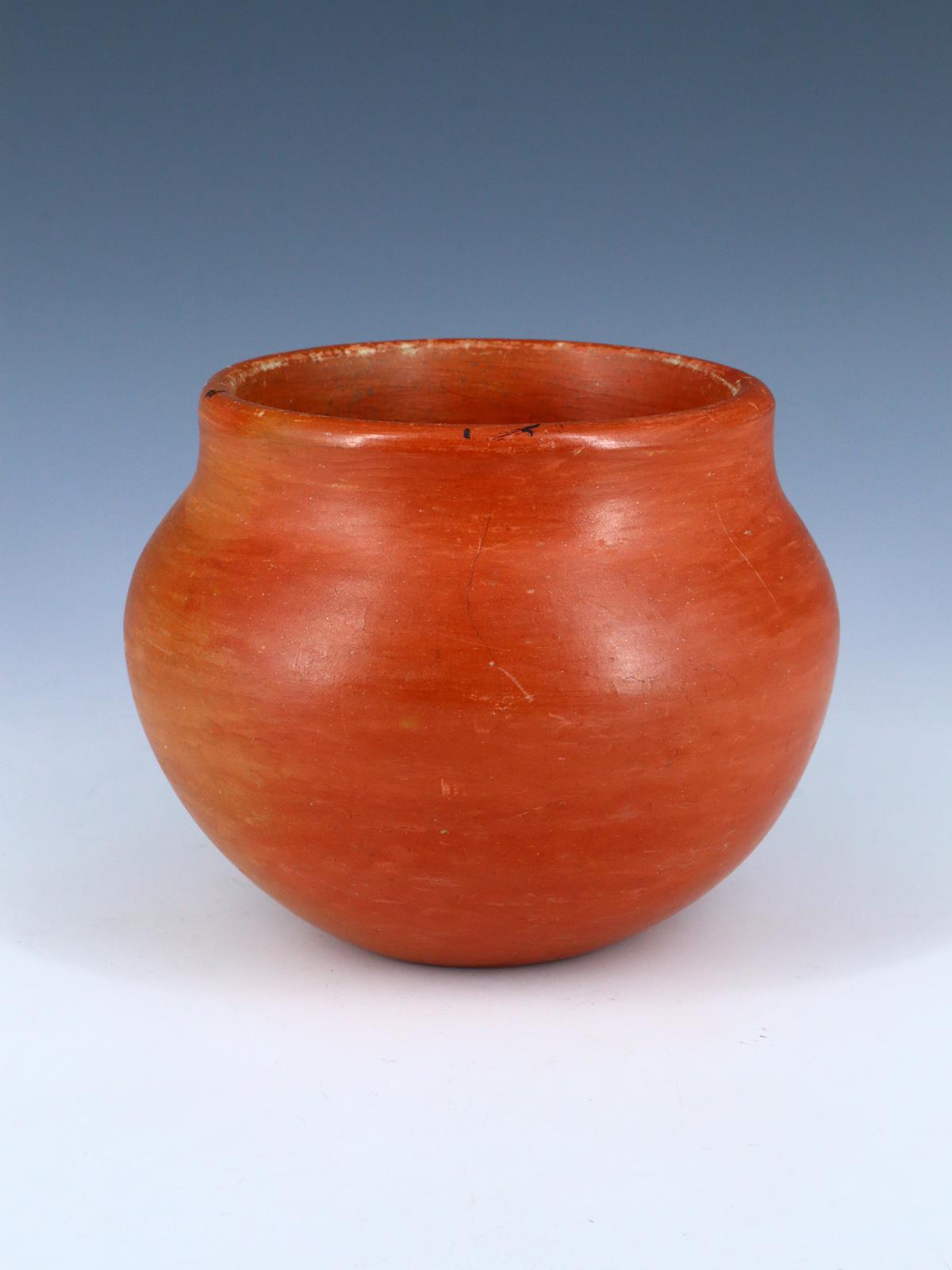 Vintage Santa Clara Pueblo Hand Coiled Red Clay Pottery