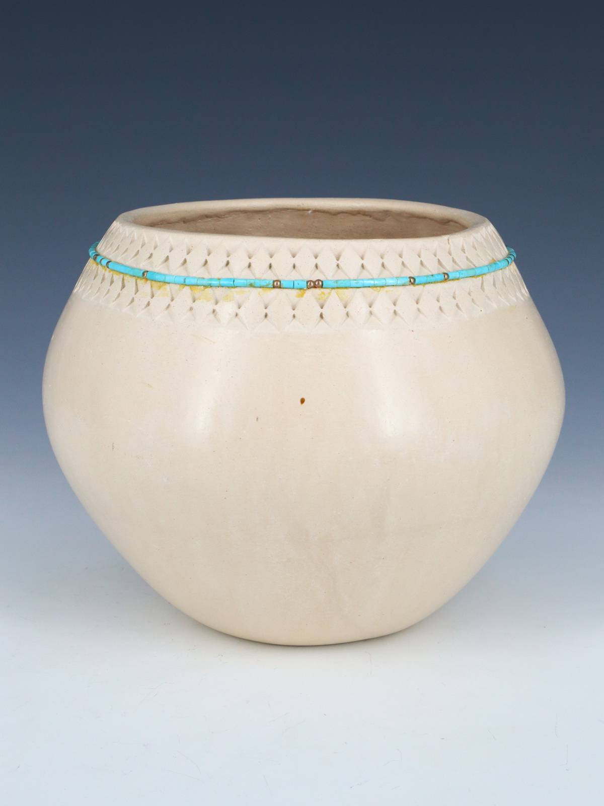 Isleta Pueblo Inlaid and Incised Hand Coiled Pottery - PuebloDirect.com