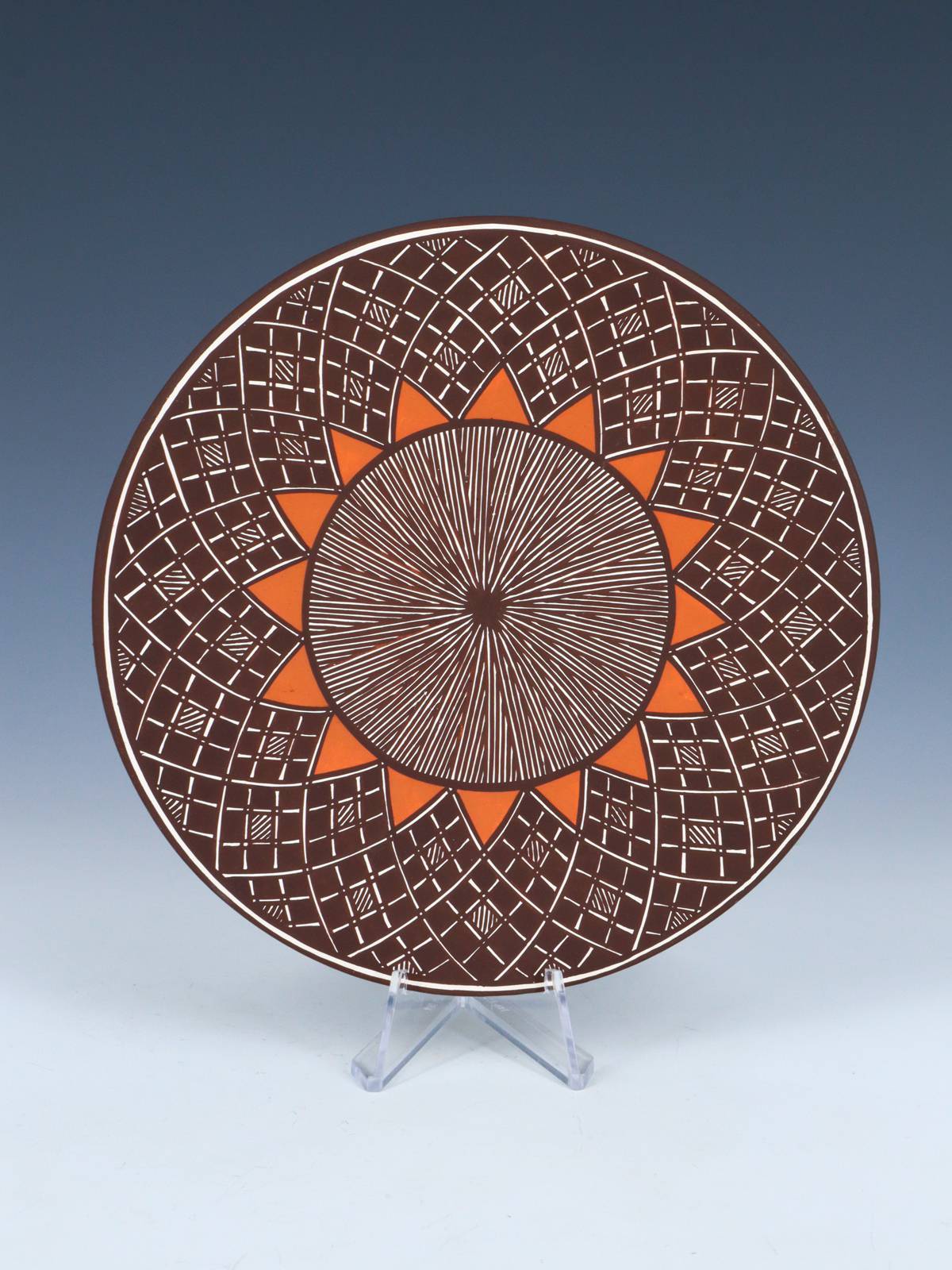 Hand Made Acoma Pueblo Eye Dazzler Pottery Plate - PuebloDirect.com