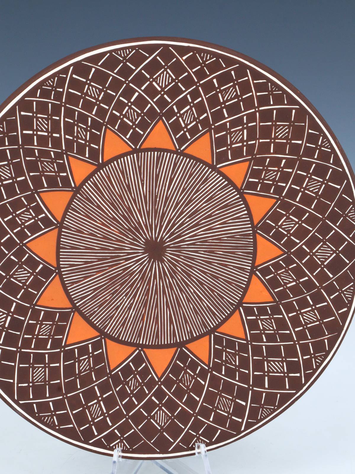 Hand Made Acoma Pueblo Eye Dazzler Pottery Plate - PuebloDirect.com