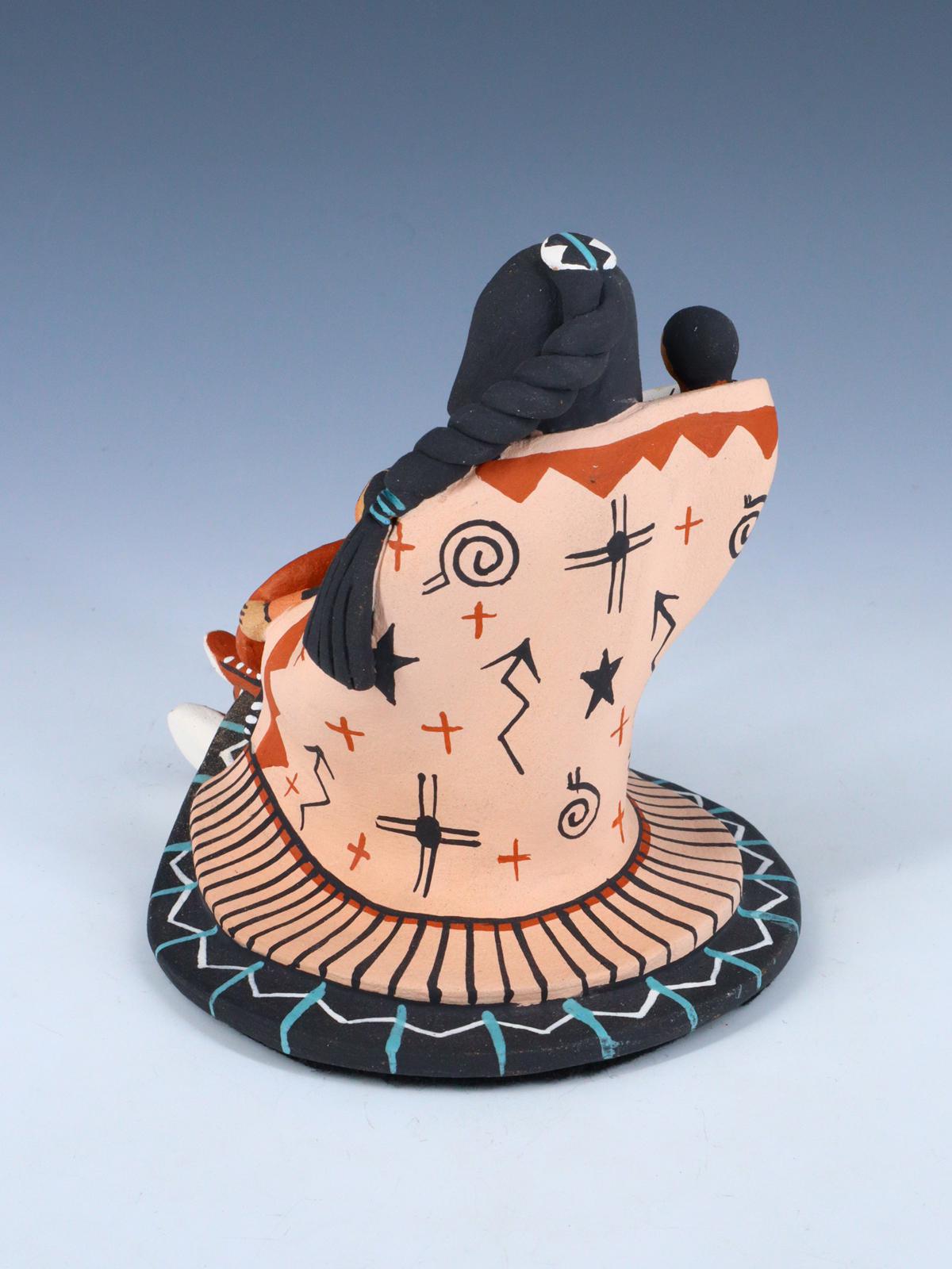 Jemez Pueblo Pottery Three Baby Storyteller - PuebloDirect.com