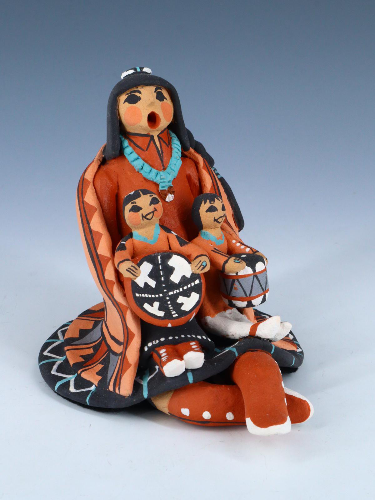 Jemez Pueblo Pottery Two Baby Storyteller - PuebloDirect.com