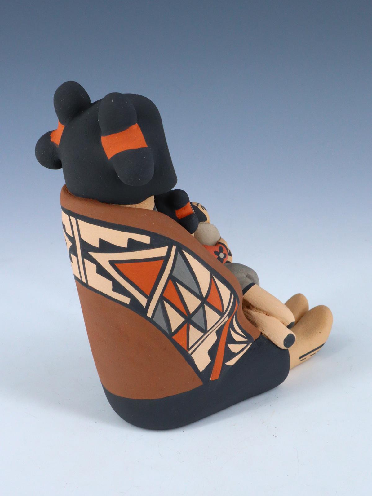 Jemez Pueblo Pottery Three Baby Storyteller - PuebloDirect.com