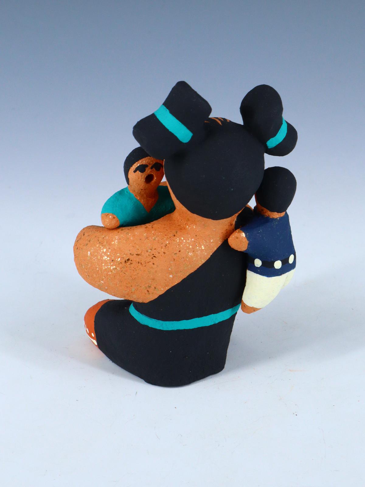 Taos Pueblo Pottery Three Baby Storyteller Doll - PuebloDirect.com