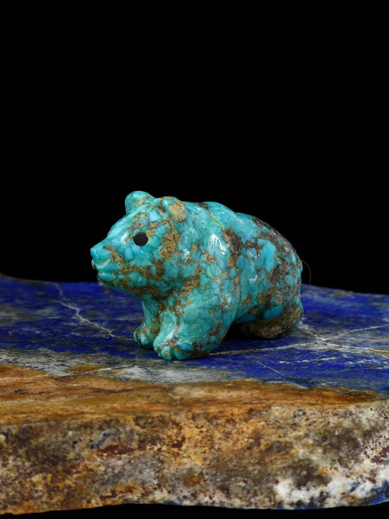 Turquoise Bear Navajo Stone Carving - PuebloDirect.com