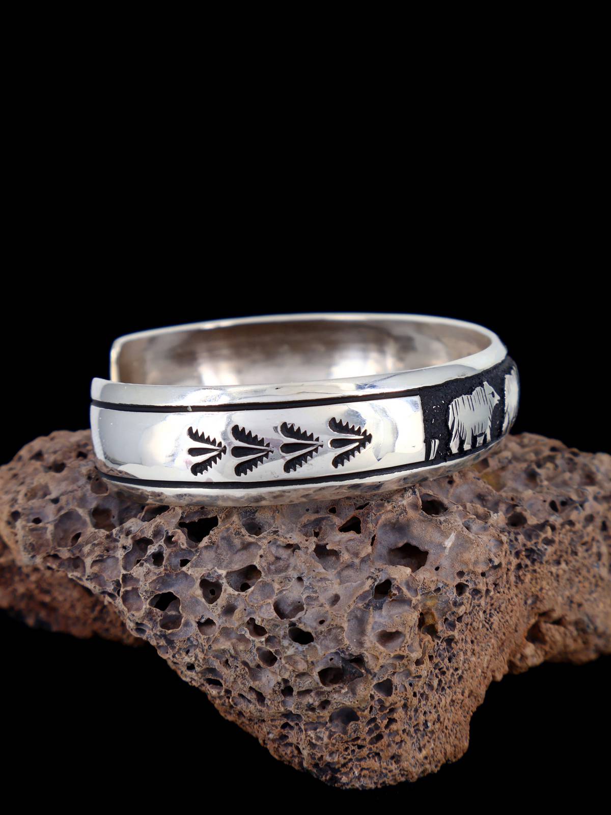 Native American Sterling Silver Overlay Bracelet