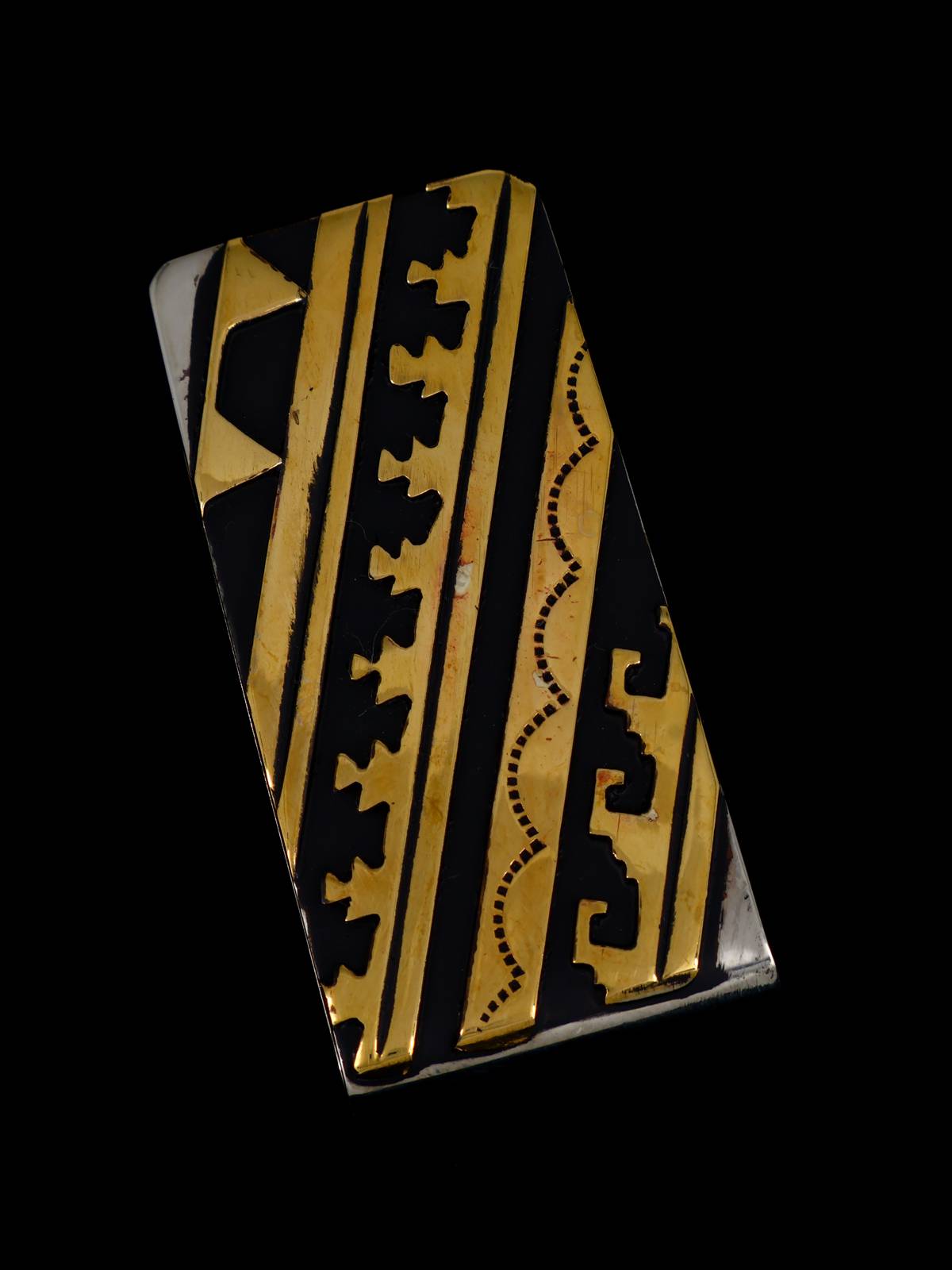Native American Sterling Silver and Gold Overlay Money Clip