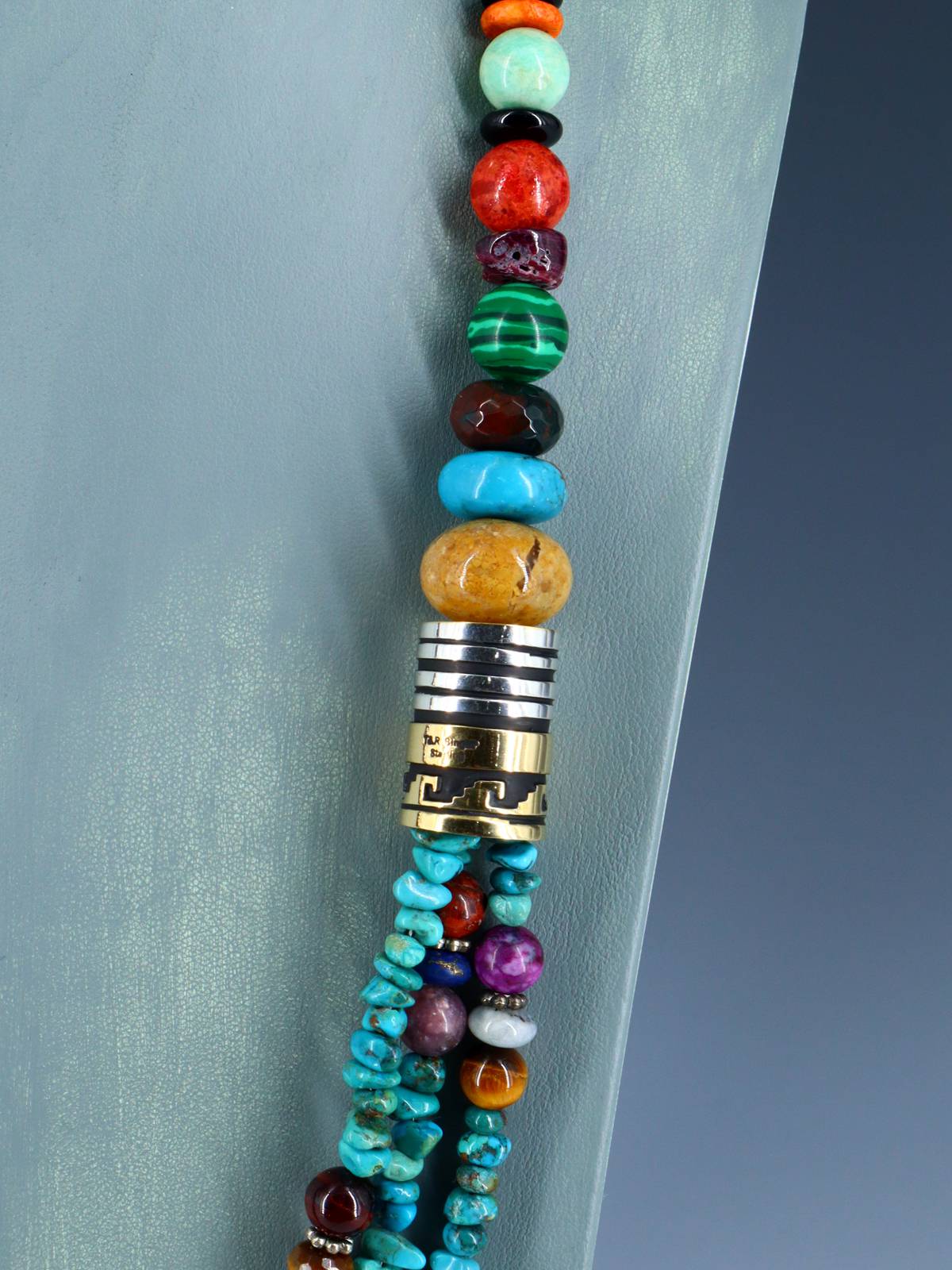30" Navajo Turquoise Multi Strand Beaded Necklace - PuebloDirect.com